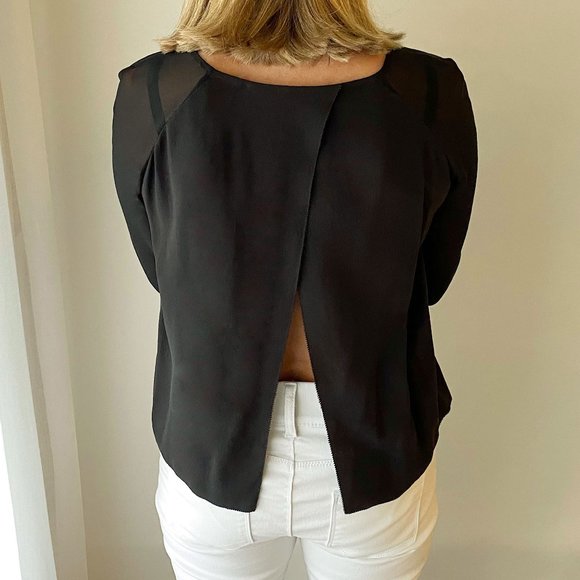Wilfred black silk open back top - Picture 4 of 11